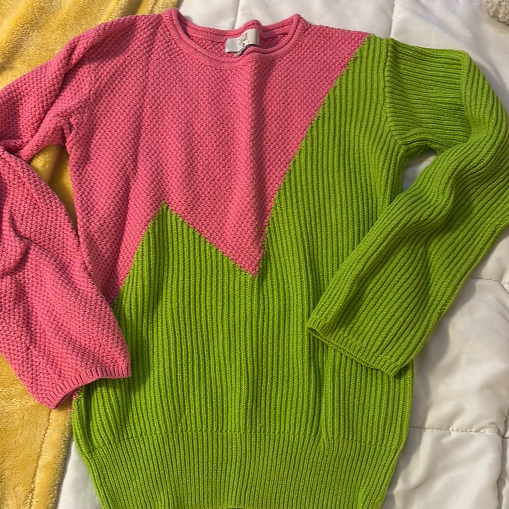 Pink And Green Women's Sweater